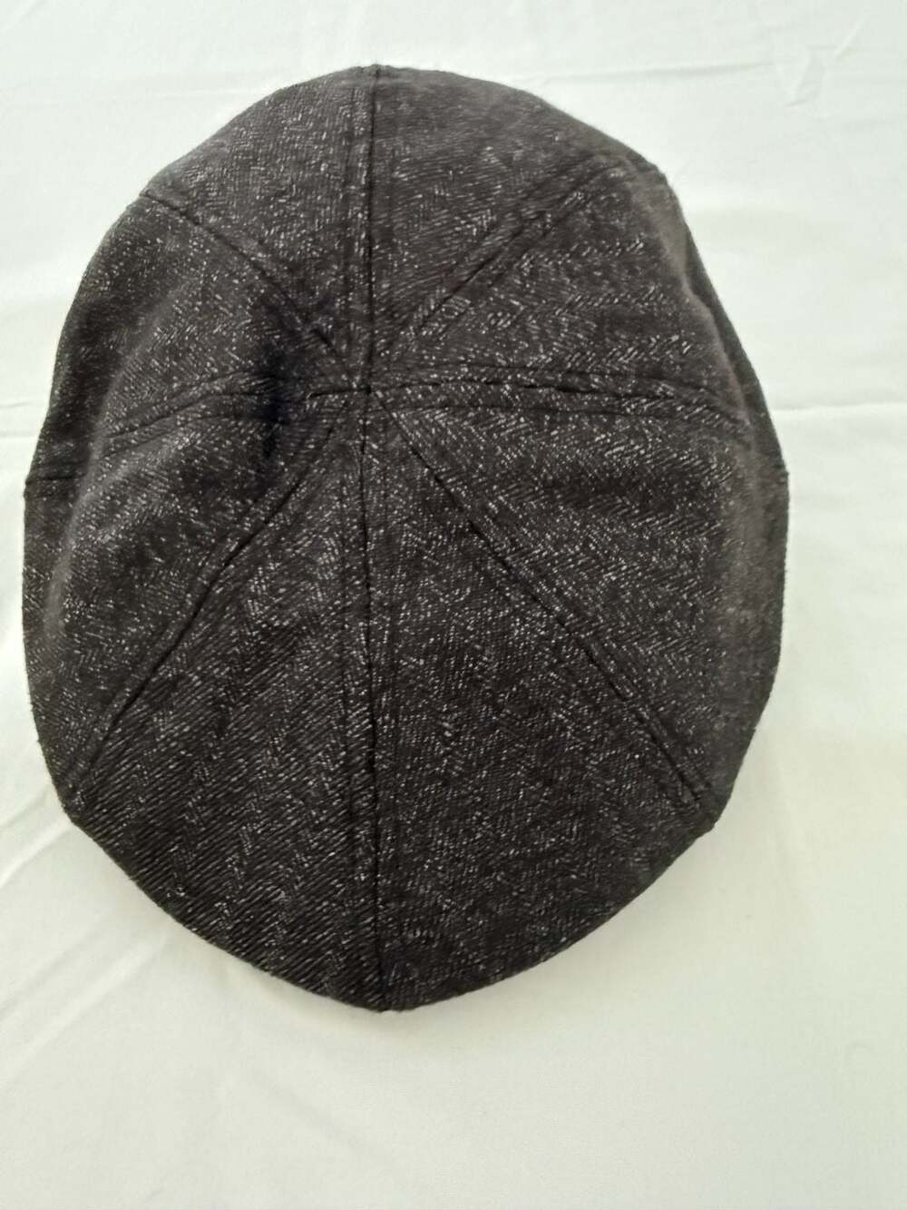 Mutual Weave Men's Black Herringbone Newsboy Flat Cap Hat
